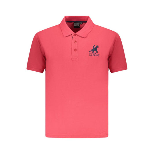Polo Shirt by U.S. Grand Polo for men in cotton green & red presents a sleek silhouette, featuring a refined and for a sleek finish.
