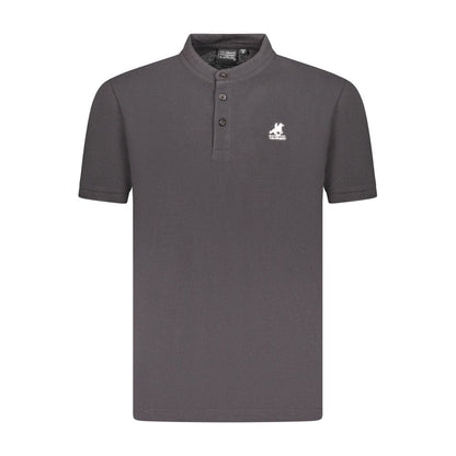 Polo Shirt by U.S. Grand Polo for men in cotton black & signature features a eye catching silhouette, showcasing a refined mandarin neckline and for a eye catching finish.