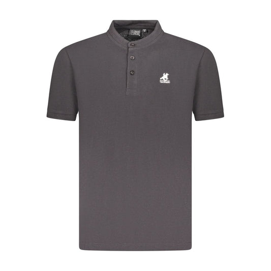 Polo Shirt by U.S. Grand Polo for men in cotton black & signature features a eye catching silhouette, showcasing a refined mandarin neckline and for a eye catching finish.
