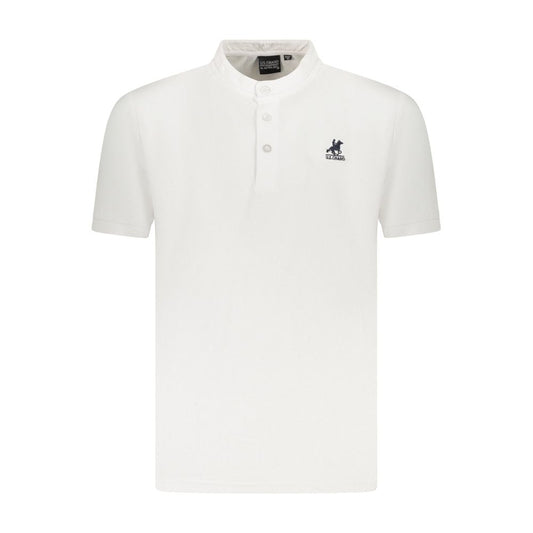 Polo Shirt by U.S. Grand Polo for men in cotton white presents a crisp silhouette, artfully detailed with a crisp and crisp mandarin neckline.