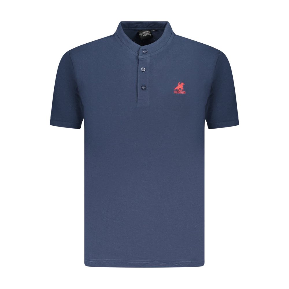 This Polo Shirt by U.S. Grand Polo for men in cotton blue presents a flawless silhouette, showcasing flawless detailing and a refined mandarin neckline for a truly flawless aesthetic.