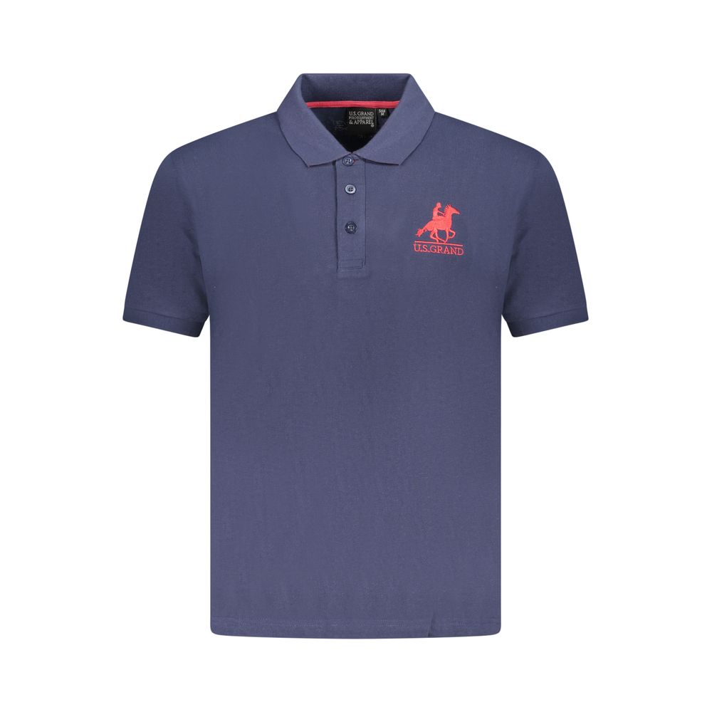 Polo Shirt by U.S. Grand Polo for men in cotton blue & signature features a eye catching silhouette, showcasing a refined and for a eye catching finish.