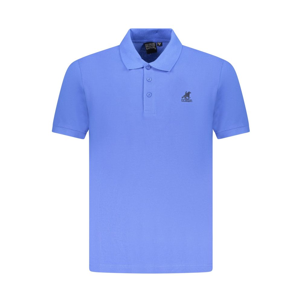 Polo Shirt by U.S. Grand Polo for men in cotton blue presents a distinguished silhouette, showcasing a sophisticated and distinguished for a truly distinguished finish.