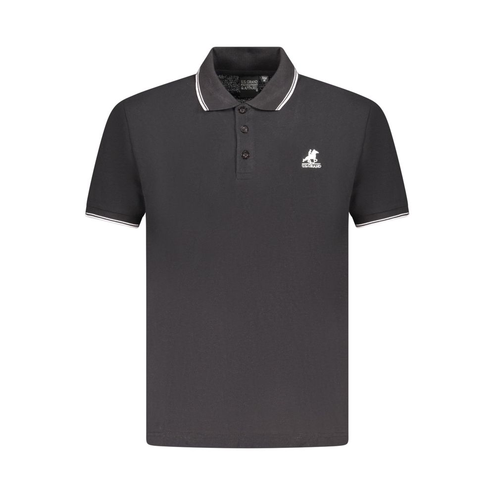 Polo Shirt by U.S. Grand Polo for men in cotton black & signature showcases a enviable silhouette, featuring a refined and for a enviable finish.