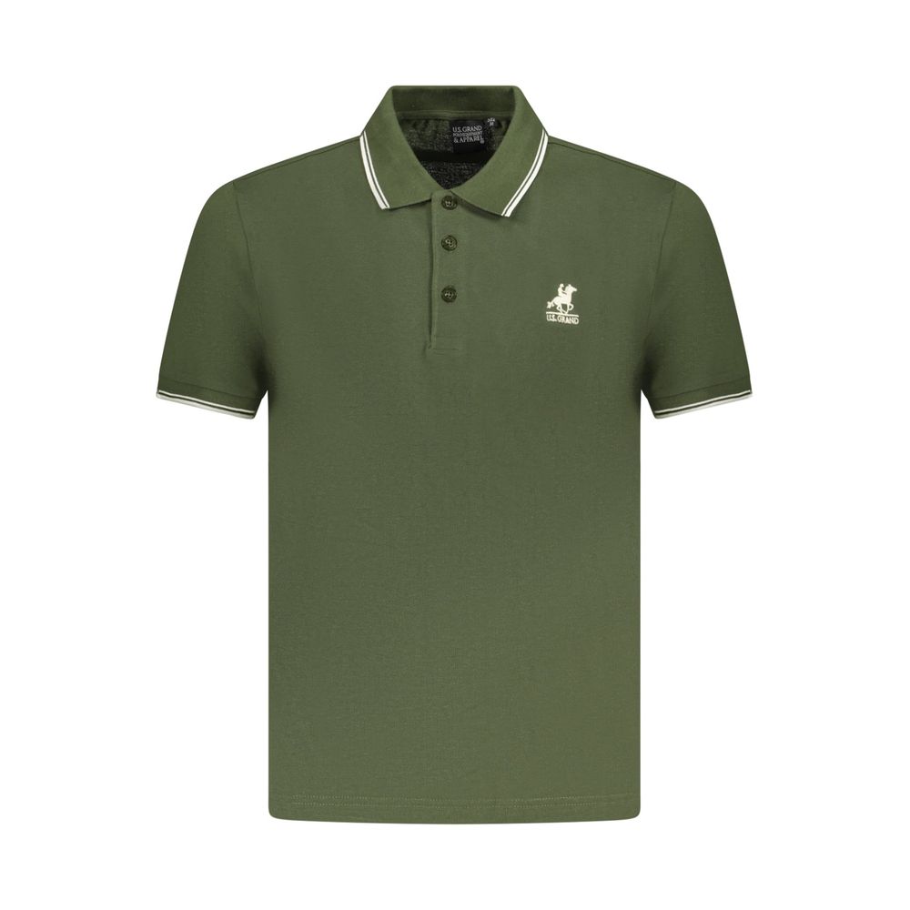 Polo Shirt by U.S. Grand Polo for men in cotton green & signature showcases a sharp silhouette, detailed with a refined and sharp for a sophisticated finish.