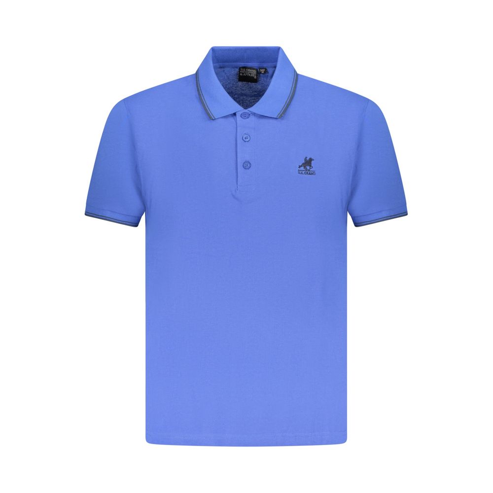 Polo Shirt by U.S. Grand Polo for men in cotton blue & green features a eye catching silhouette, showcasing a refined and for a eye catching finish.