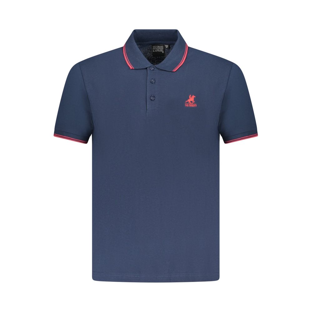 Polo Shirt by U.S. Grand Polo for men in cotton blue presents a sleek silhouette, featuring a refined and for a sleek finish.