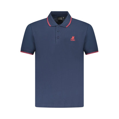 Polo Shirt by U.S. Grand Polo for men in cotton blue presents a sleek silhouette, featuring a refined and for a sleek finish.