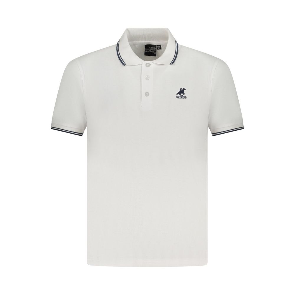 Polo Shirt by U.S. Grand Polo for men in cotton white presents a crisp silhouette, artfully detailed with a crisp and crisp .