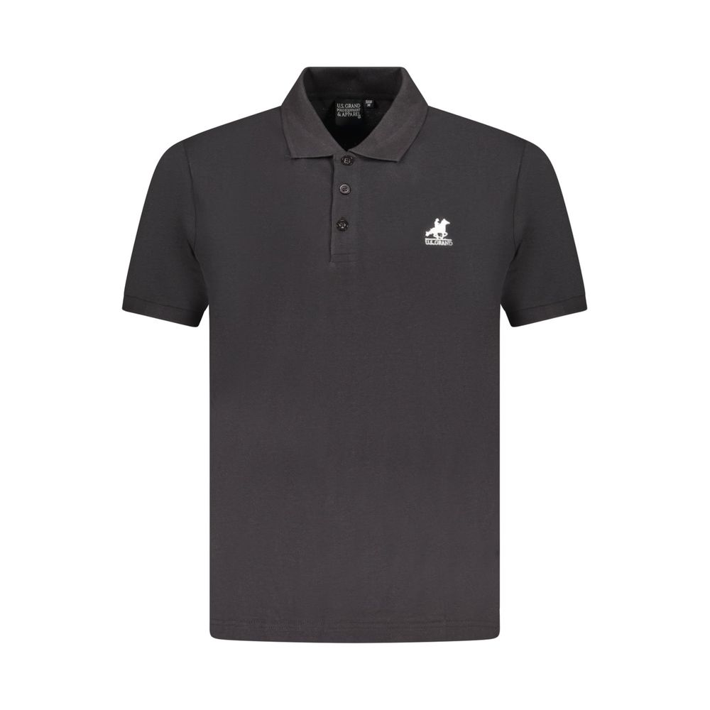 Polo Shirt by U.S. Grand Polo for men in cotton black presents a crisp silhouette, artfully detailed with a crisp and crisp .