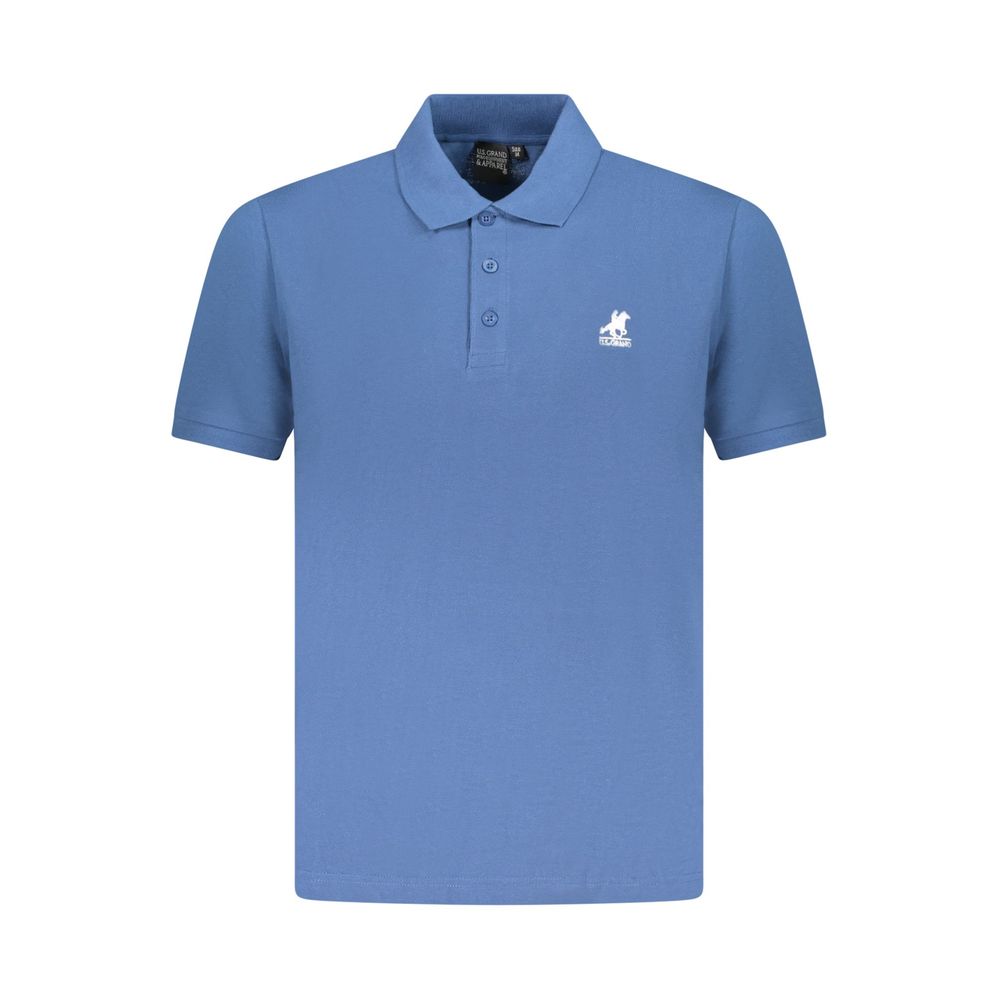 Polo Shirt by U.S. Grand Polo for men in cotton blue & signature presents a distinguished silhouette, showcasing a sophisticated and distinguished for a truly distinguished finish.