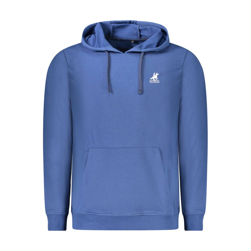 Hooded Sweatshirt Hoodie by U.S. Grand Polo for men in cotton polyester blue showcases a city-ready silhouette, artfully detailed with a signature hooded neckline and for a city-ready finish.