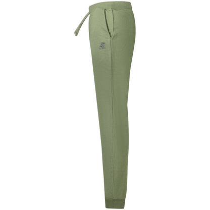 Joggers by U.S. Grand Polo for men in cotton polyester green & signature presents a tailored silhouette, showcasing a tailored athletic and long cut with a refined for a truly tailored aesthetic.