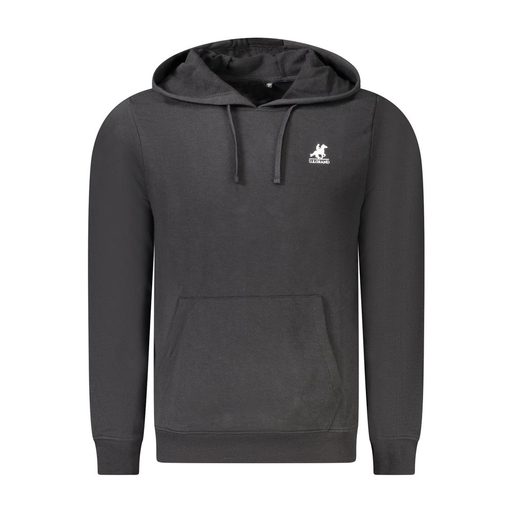 Hooded Sweatshirt Hoodie by U.S. Grand Polo for men in cotton polyester black features a edgy silhouette, detailed with a edgy hooded neckline and for a refined finish.