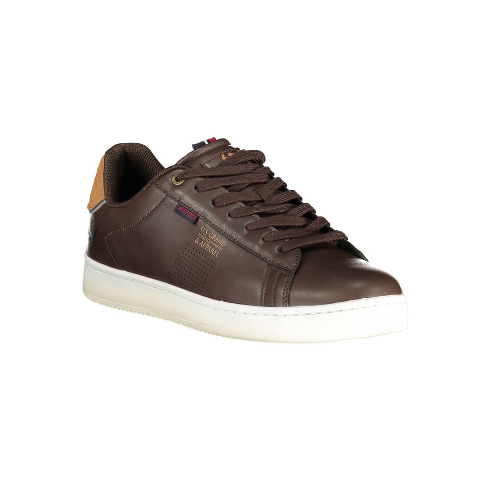 U.S. Grand Polo Men's Athletic Polyester & Polyurethane Sneakers - Brown