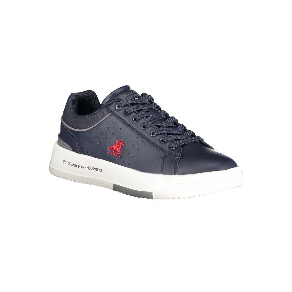Athletic Sneakers by U.S. Grand Polo for men in polyester & polyurethane blue presents a sleek silhouette, perfectly capturing the athletic style essence of Men's Athletic Polyester & Polyurethane Sneakers with its sleek design and premium finish.