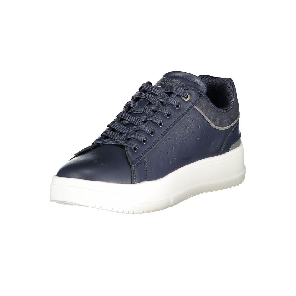 Athletic Sneakers by U.S. Grand Polo for men in polyester & polyurethane blue features an stately silhouette, showcasing the signature athletic style of the Men's Athletic Polyester & Polyurethane Sneakers collection with a truly stately finish.