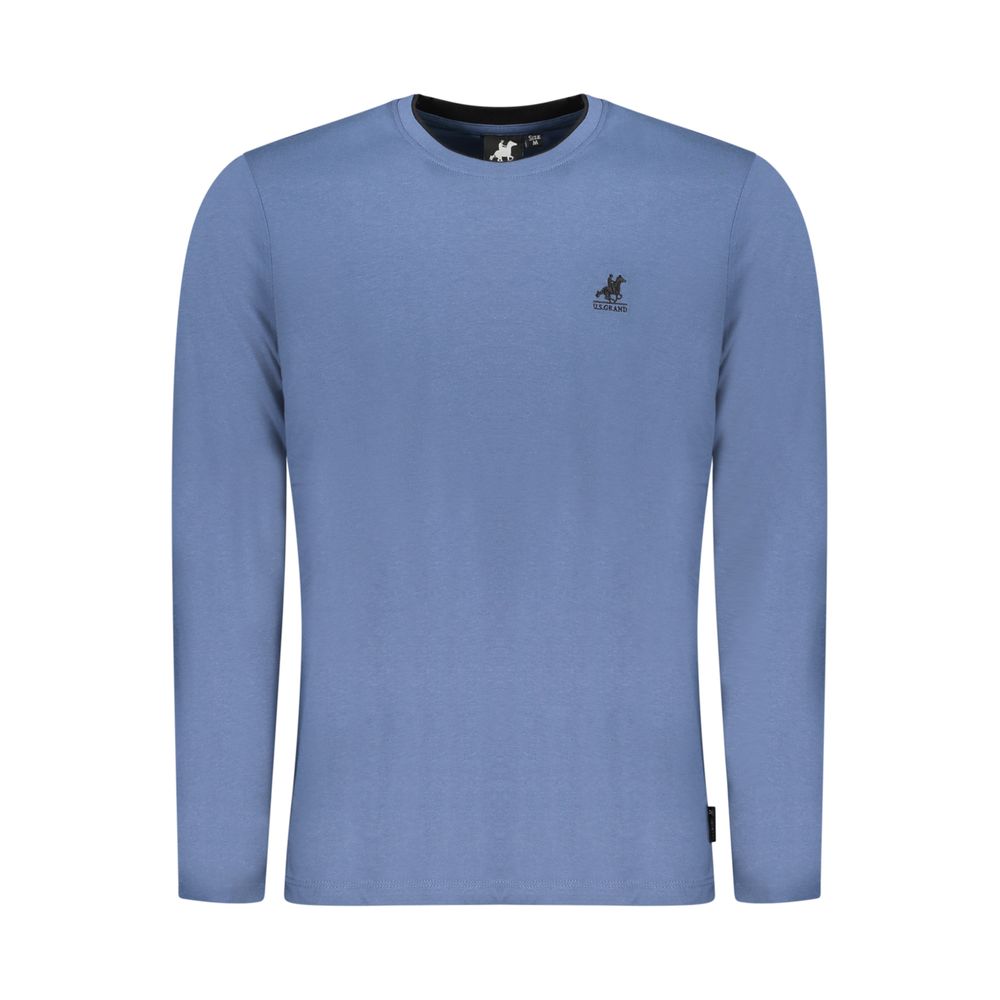 Polo Shirt by U.S. Grand Polo for men in cotton blue & signature presents a distinguished silhouette, showcasing a sophisticated crew neckline and distinguished for a truly distinguished finish.