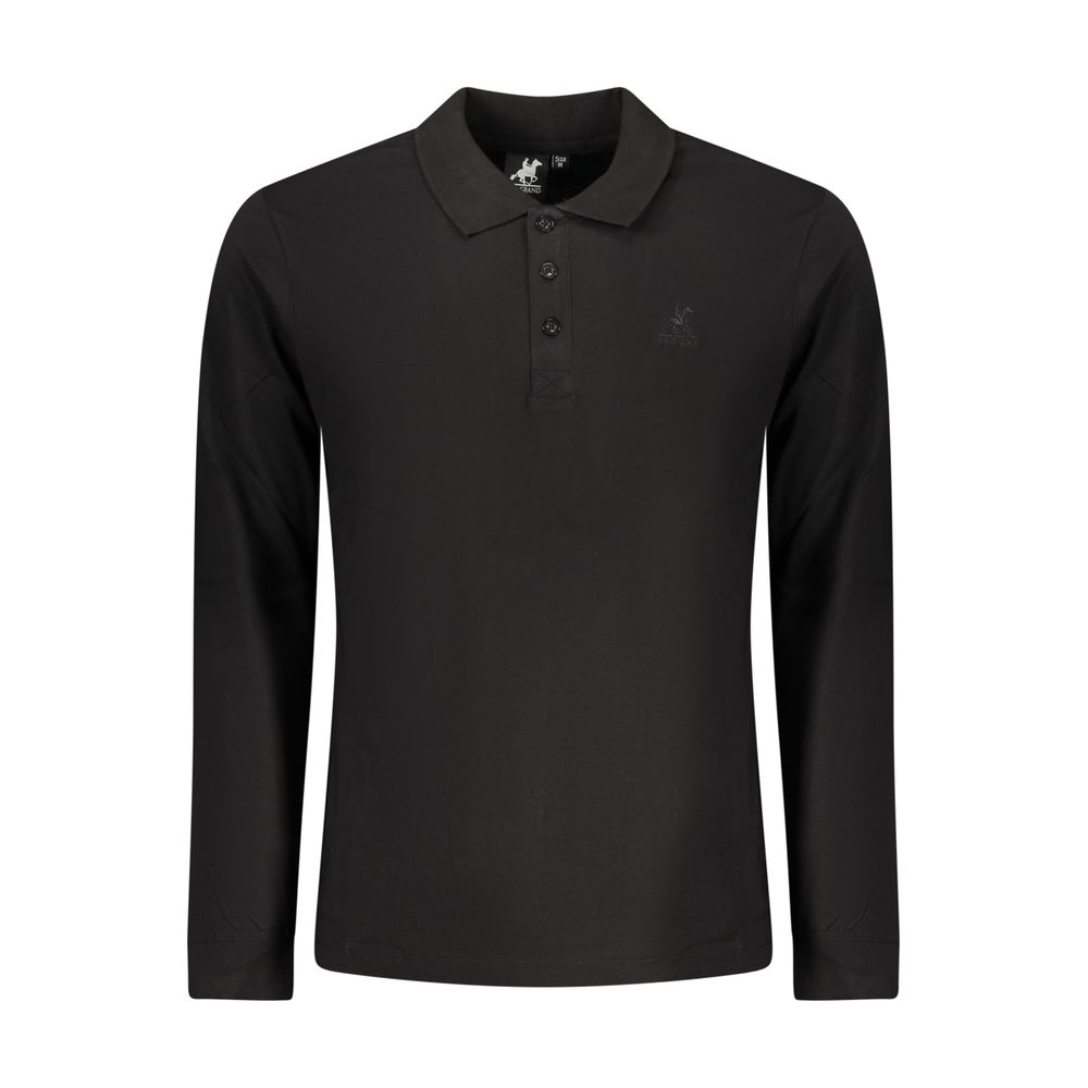 Polo Shirt by U.S. Grand Polo for men in cotton black presents a sleek silhouette, featuring a refined and for a sleek finish.
