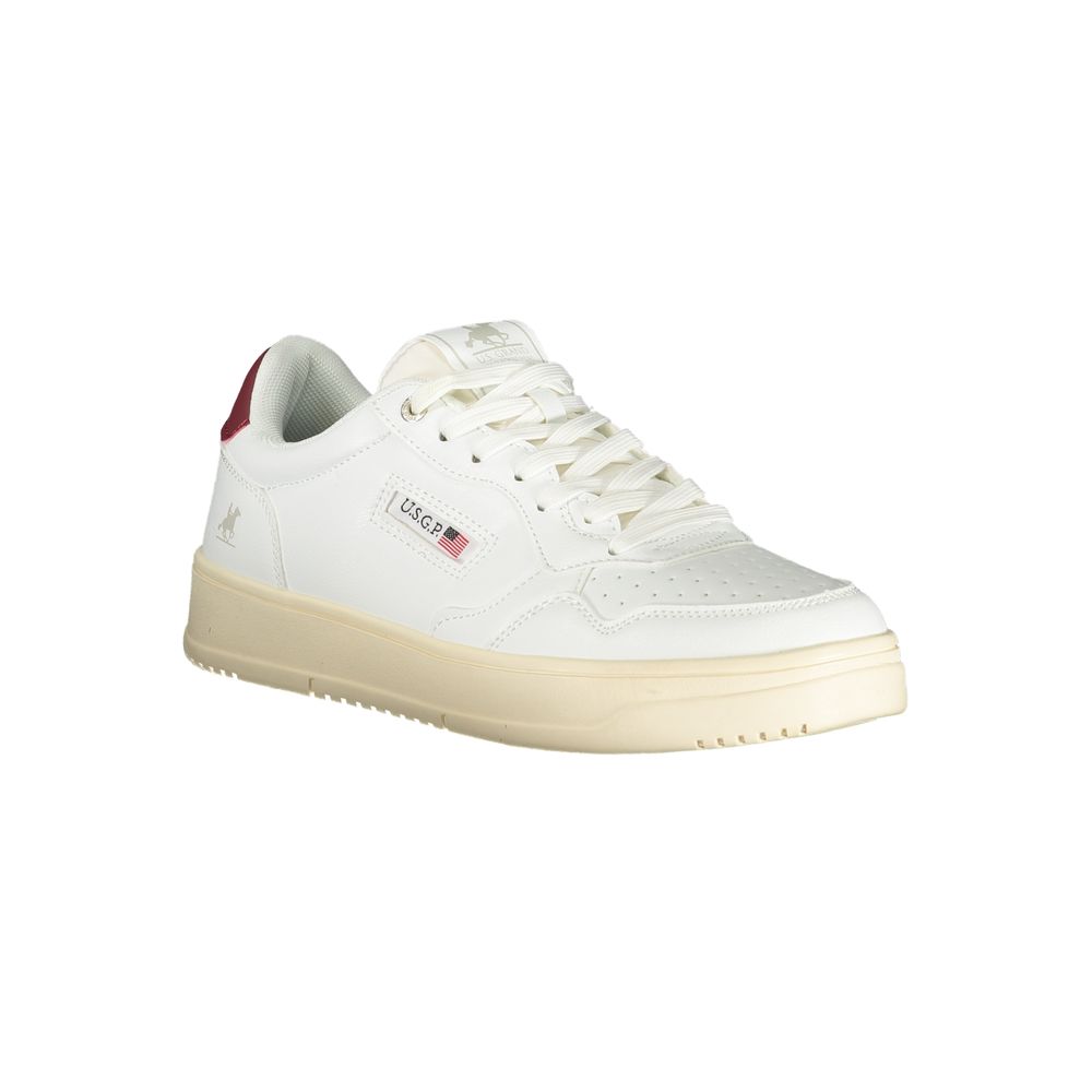 Athletic Sneakers by U.S. Grand Polo for men in polyester & polyurethane white & signature showcases an impeccable silhouette, defined by an impeccable athletic style design that perfectly captures the essence of the Men's Athletic Polyester & Polyurethane Sneakers.