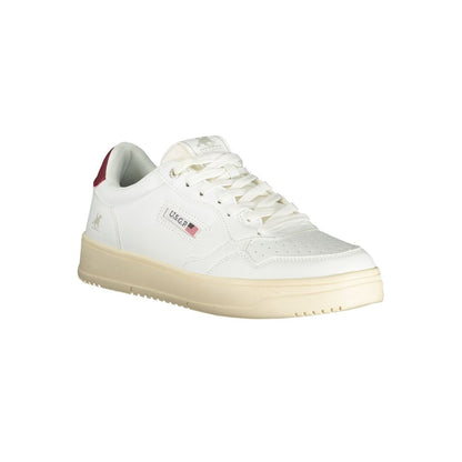 Athletic Sneakers by U.S. Grand Polo for men in polyester & polyurethane white & signature showcases an impeccable silhouette, defined by an impeccable athletic style design that perfectly captures the essence of the Men's Athletic Polyester & Polyurethane Sneakers.