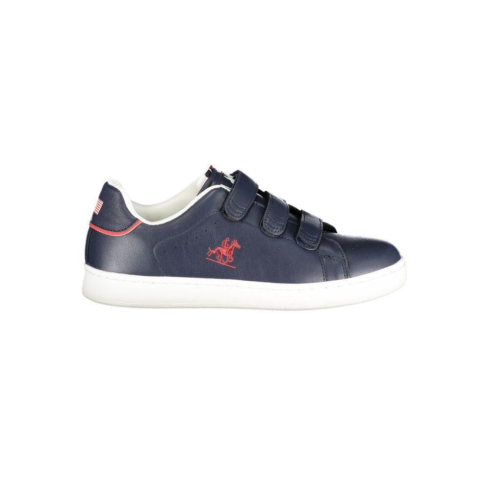 Athletic Sneakers by U.S. Grand Polo for men in polyester & polyurethane blue & print presents a sleek silhouette, perfectly capturing the athletic style essence of Men's Athletic Polyester & Polyurethane Sneakers with its sleek design and premium finish.