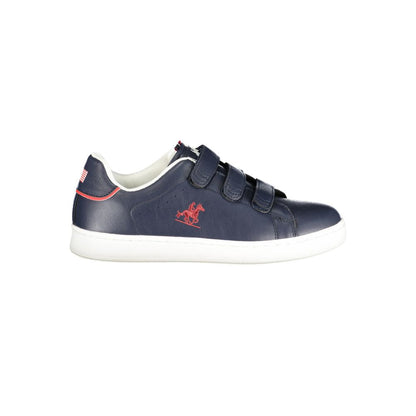 Athletic Sneakers by U.S. Grand Polo for men in polyester & polyurethane blue & print presents a sleek silhouette, perfectly capturing the athletic style essence of Men's Athletic Polyester & Polyurethane Sneakers with its sleek design and premium finish.