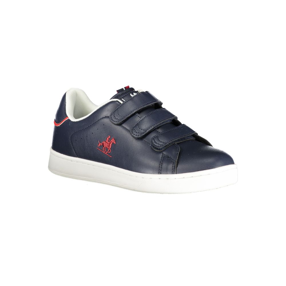 Athletic Sneakers by U.S. Grand Polo for men in polyester & polyurethane blue & print features an stately silhouette, showcasing the signature athletic style of the Men's Athletic Polyester & Polyurethane Sneakers collection with a truly stately finish.