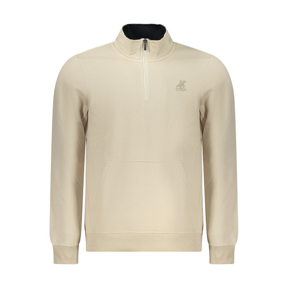 Sweatshirt by U.S. Grand Polo for men in cotton polyester beige & print features an provocated silhouette, detailed with a provocated and a refined for a sophisticated aesthetic.