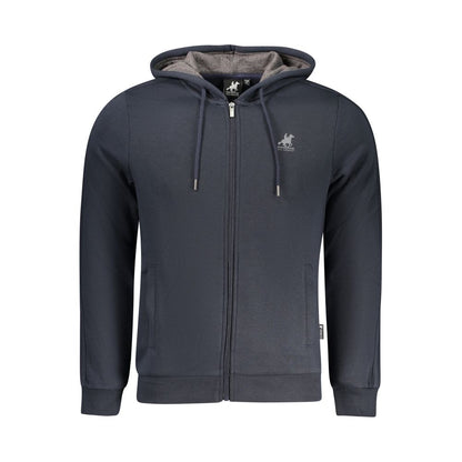 Hooded Sweatshirt Hoodie by U.S. Grand Polo for men in cotton polyester blue, signature-print & print features a edgy silhouette, detailed with a edgy hooded neckline and for a refined finish.