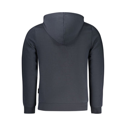 Hooded Sweatshirt Hoodie by U.S. Grand Polo for men in cotton polyester blue, signature-print & print features an dramatic silhouette, showcasing a sophisticated hooded neckline and dramatic for a refined, modern aesthetic.