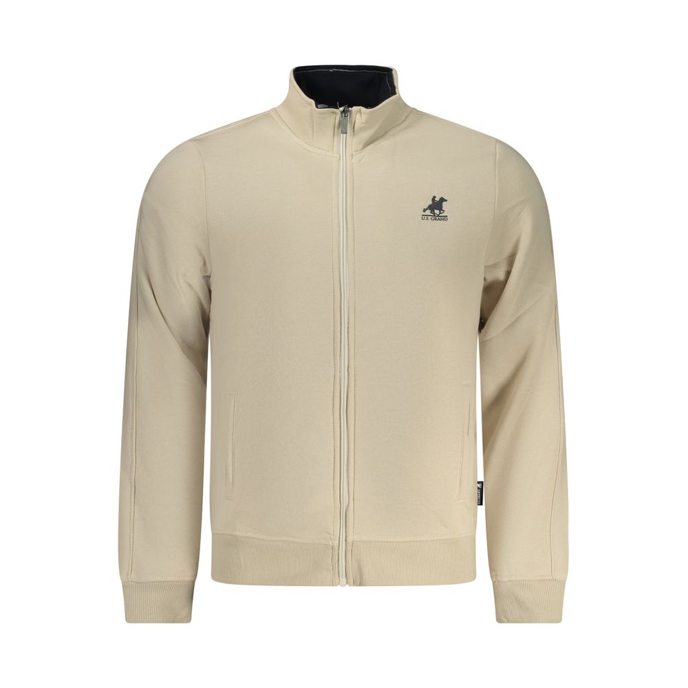 Sweatshirt by U.S. Grand Polo for men in cotton polyester beige presents a smart casual silhouette, featuring a smart casual and for a sophisticated look.
