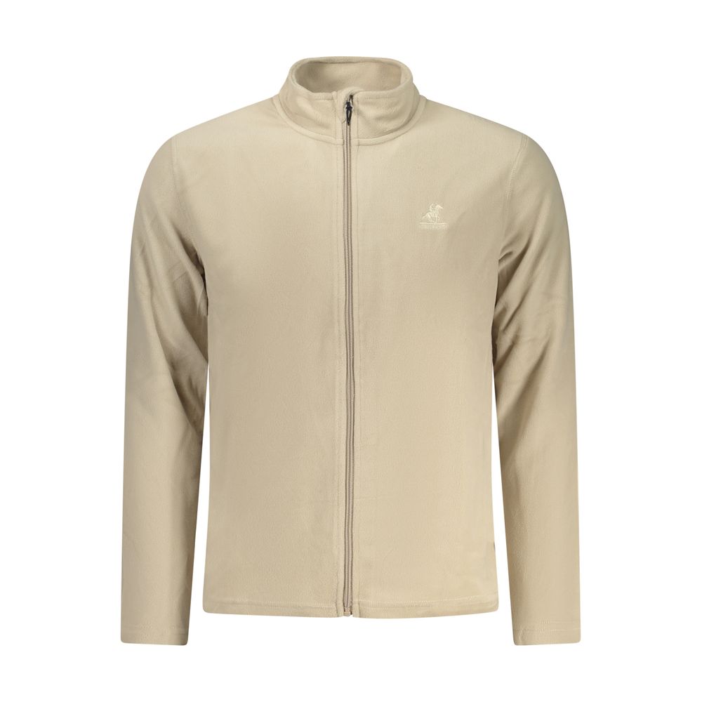 Sweatshirt by U.S. Grand Polo for men in polyester beige & signature showcases a slouchy chic silhouette, artfully detailed with a slouchy chic and for a slouchy chic finish.