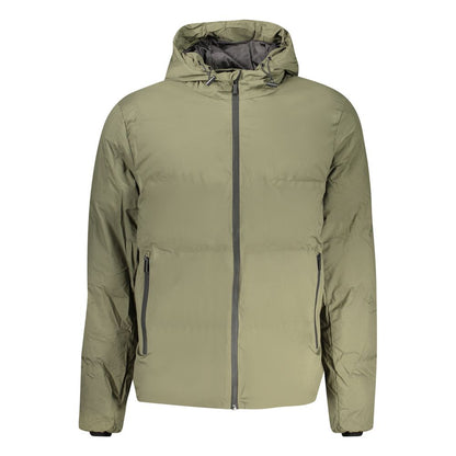 Hooded Windbreaker Jacket by U.S. Grand Polo for men in polyester green features an stylish silhouette, showcasing a sophisticated hooded neckline and performance-driven pockets, hooded & windproof for a premium, stylish look.