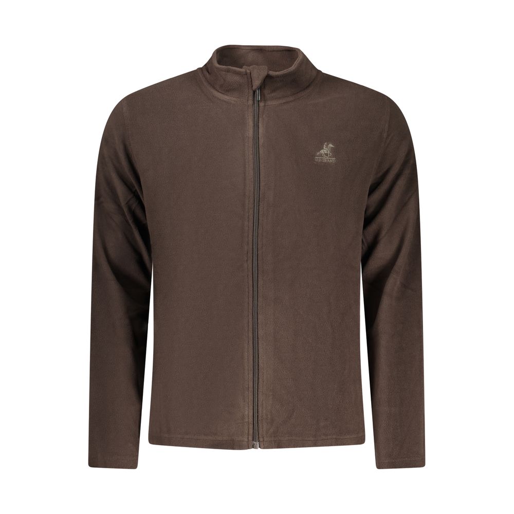 Hooded Sweatshirt Hoodie by U.S. Grand Polo for men in polyester brown features an dramatic silhouette, showcasing a sophisticated hooded neckline and dramatic for a refined, modern aesthetic.
