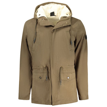This Hooded Parka by U.S. Grand Polo for men in fur sheep leather & plush polyester green presents a utilitarian silhouette, meticulously detailed with pockets & hooded and a utilitarian hooded neckline for a sophisticated, weather-ready look.