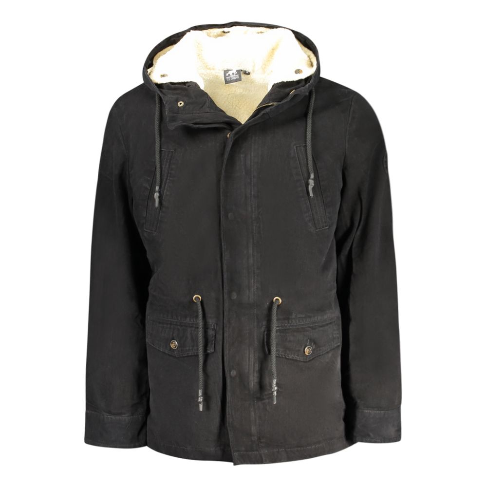 Hooded Parka by U.S. Grand Polo for men in sheep leather polyester fur black features a modern silhouette, showcasing a sophisticated hooded neckline and premium pockets & hooded for a truly modern finish.