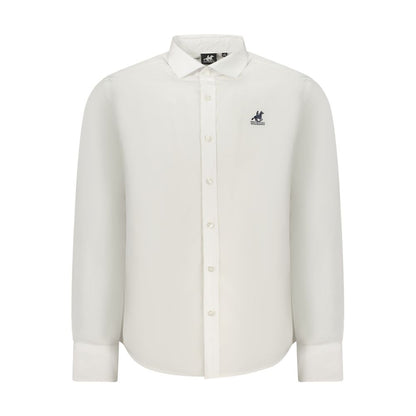 Dress Shirt by U.S. Grand Polo for men in cotton white features an polished silhouette, showcasing a sophisticated and detail for a truly polished finish.