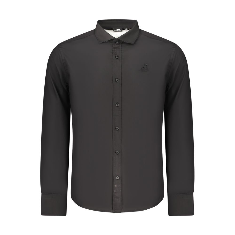Dress Shirt by U.S. Grand Polo for men in cotton black showcases a sleek silhouette, elegantly detailed with a sleek and for a sleek finish.