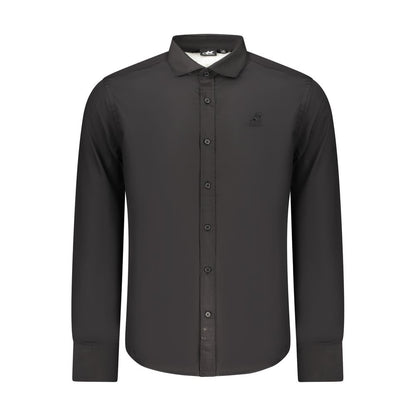 Dress Shirt by U.S. Grand Polo for men in cotton black showcases a sleek silhouette, elegantly detailed with a sleek and for a sleek finish.