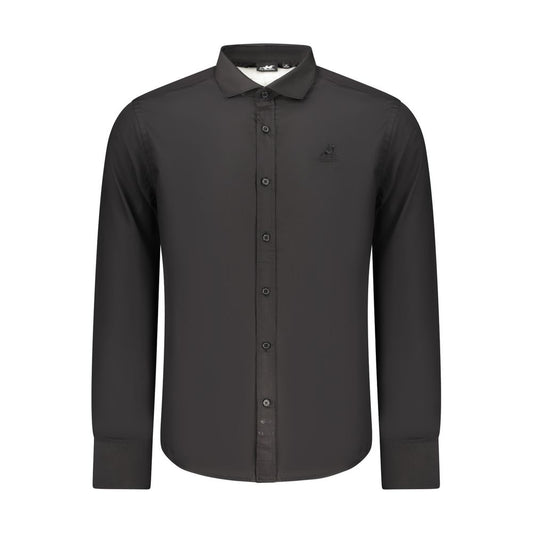 Dress Shirt by U.S. Grand Polo for men in cotton black showcases a sleek silhouette, elegantly detailed with a sleek and for a sleek finish.