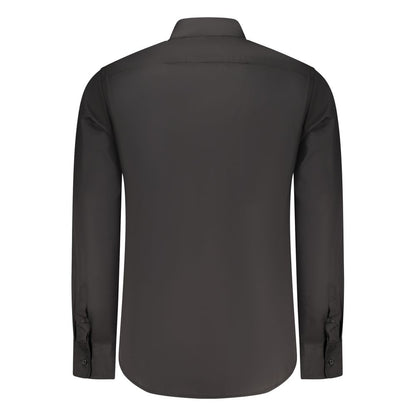 Dress Shirt by U.S. Grand Polo for men in cotton black showcases a sharp silhouette, elegantly detailed with a sharp and sharp .