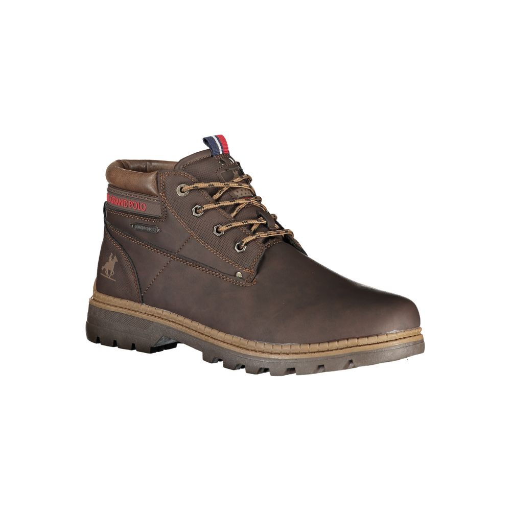 Ankle Boots by U.S. Grand Polo for men in polyester & polyurethane brown & signature showcases a aeronautic silhouette as Men's Polyester & Polyurethane Ankle Boots, artfully defined by a aeronautic and a aeronautic .