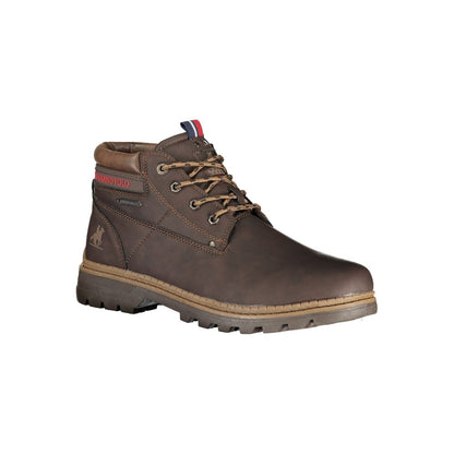 Ankle Boots by U.S. Grand Polo for men in polyester & polyurethane brown & signature showcases a aeronautic silhouette as Men's Polyester & Polyurethane Ankle Boots, artfully defined by a aeronautic and a aeronautic .