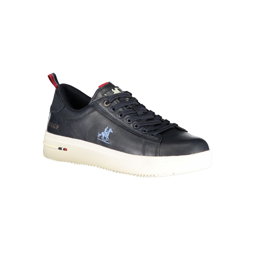 Athletic Sneakers by U.S. Grand Polo for men in polyester & polyurethane blue & print presents a sleek silhouette, perfectly capturing the athletic style essence of Men's Athletic Polyester & Polyurethane Sneakers with its sleek design and premium finish.