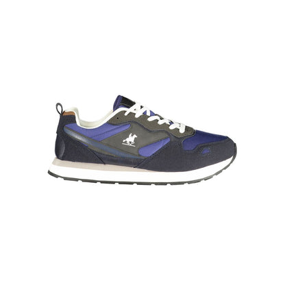 Athletic Sneakers by U.S. Grand Polo for men in polyester & polyurethane blue & signature presents a sleek silhouette, perfectly capturing the athletic style essence of Men's Athletic Polyester & Polyurethane Sneakers with its sleek design and premium finish.