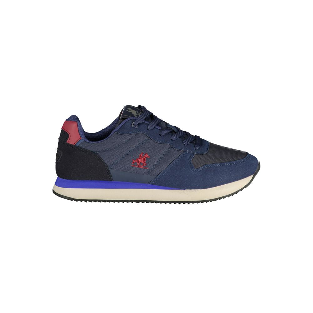 Athletic Sneakers by U.S. Grand Polo for men in polyester & polyurethane blue presents a sleek silhouette, perfectly capturing the athletic style essence of Men's Athletic Polyester & Polyurethane Sneakers with its sleek design and premium finish.