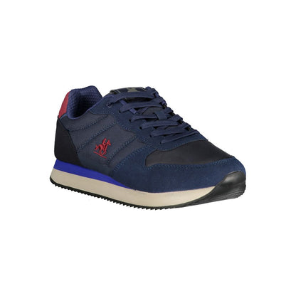 Athletic Sneakers by U.S. Grand Polo for men in polyester & polyurethane blue features an stately silhouette, showcasing the signature athletic style of the Men's Athletic Polyester & Polyurethane Sneakers collection with a truly stately finish.