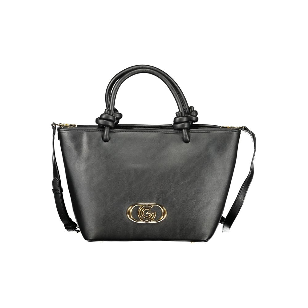 Handbag by Gabriella G By Gabriella Gucci for women in polyurethane black & signature features a ornamental silhouette, showcasing a secure snap, ample internal-pockets, and ornamental shoulder-strap, adjustable-strap & handle for a sophisticated look.