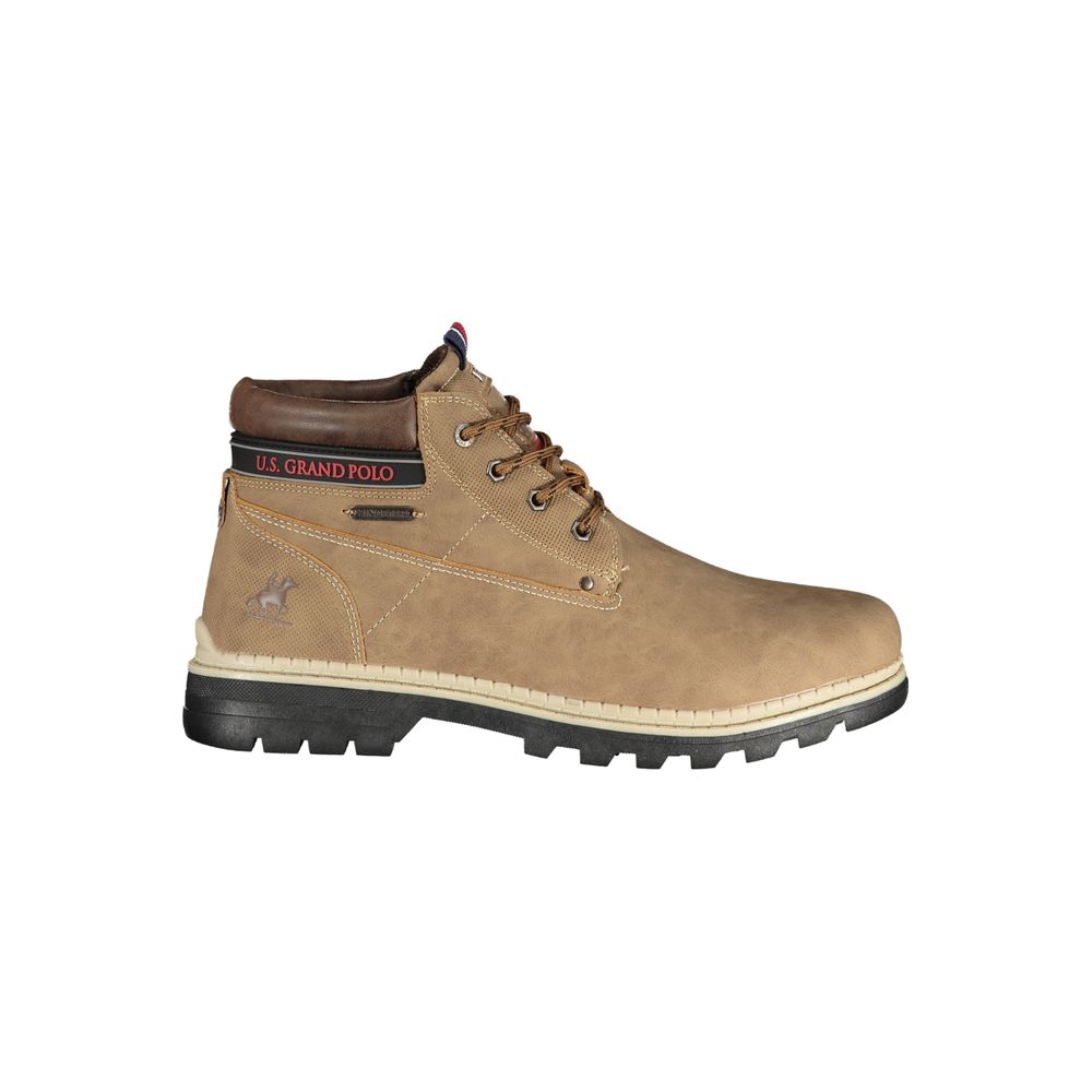 Ankle Boots by U.S. Grand Polo for men in polyester & polyurethane brown & print showcases a aeronautic silhouette as Men's Polyester & Polyurethane Ankle Boots, artfully defined by a aeronautic and a aeronautic .